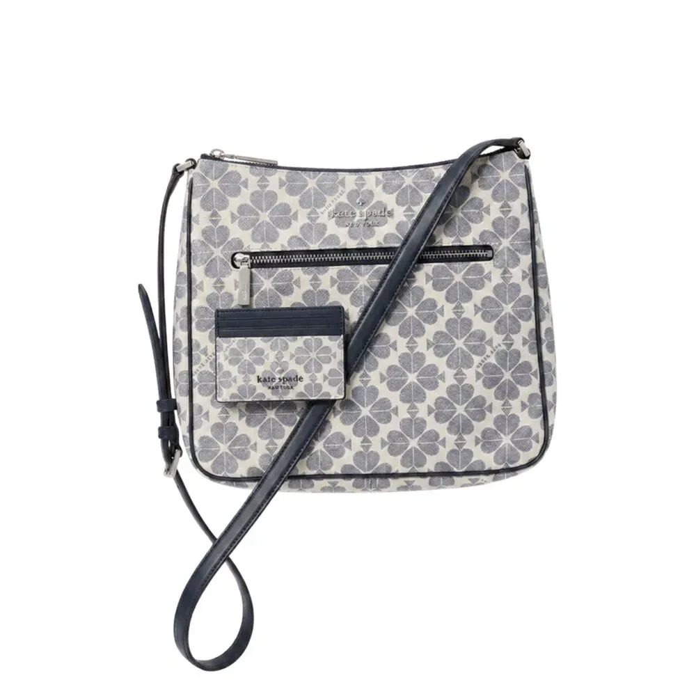 NWT Kate Spade Signature Spade Flower Crossbody & Card Holder Set Navy Multi